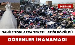 Sahile Tonlarca Tekstil Atığı Döküldü