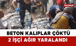 İnşaat alanında beton kalıplar çöktü: 2 yaralı