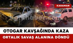 Karaman otogar kavşağı karıştı: 1 yaralı