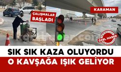 Karaman’da sık sık kaza olan o kavşak için trafik ışığı çalışmaları başladı