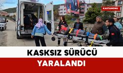 Kasksız sürücü kazada yaralandı