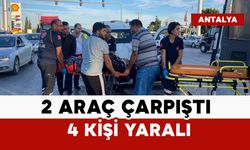 Kavşakta iki araç çarpıştı: 4 yaralı