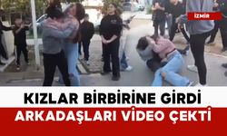 Kızlar birbirine girdi: arkadaşları ayırmadı, video çekti