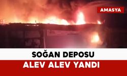 Soğan deposu alev alev yandı