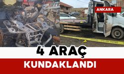 4 araç kundaklandı