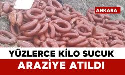 Ankara’da yüzlerce kilo et ürünü boş araziye atıldı