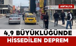 Antalya'da 4,9 Büyüklüğünde Deprem Meydana Geldi