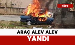Araç alev topuna döndü