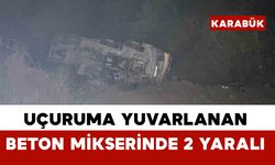Beton mikseri 150 metrelik uçuruma yuvarlandı: 2 yaralı