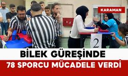 Bilek güreşinde 78 sporcu mücadele verdi