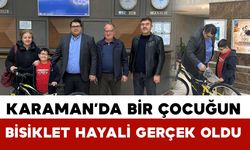 Karaman’da Bir Çocuğun Bisiklet Hayali Gerçek Oldu