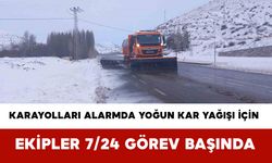 Karayolları Alarmda: Yoğun Kar Yağışı İçin Ekipler 7/24 Görev Başında