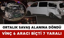 Ortalık Savaş Alanına Döndü: Vinç 6 Aracı Biçti 7 Yaralı