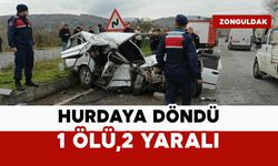 Otomobil hurdaya döndü: 1 ölü, 2 yaralı