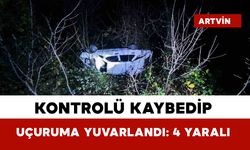 Otomobil uçuruma yuvarlandı: 4 yaralı
