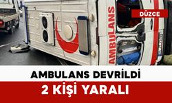 Ambulans devrildi: 2 yaralı