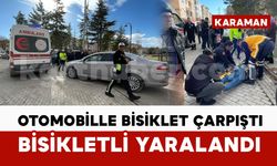 Karaman’da otomobille çarpışan bisiklet sürücüsü ağır yaralandı