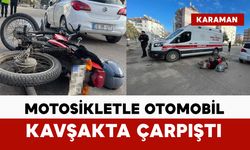 Karaman’da otomobille motosiklet çarpıştı