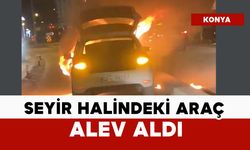 Seyir halindeki araç motor bölümünden alev aldı