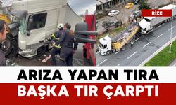 Arıza yapan tıra başka tır çarptı: 1'i ağır 4 yaralı