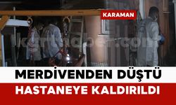 Bahçedeki merdivenden düşen adam hastanelik oldu
