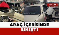 Bariyerlere çarptı: Sürücü araç içerisinde sıkıştı