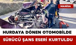Hurdaya Dönen Otomobilde Sürücü Şans Eseri Kurtuldu