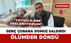 Karaman’da domuz saldırısına uğrayan genç çoban ölümden döndü