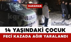 Karaman’da hafif ticari araç ile scooter çarpıştı: 1 ağır yaralı