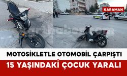 Otomobille çarpışan motosikletli çocuk yaralandı