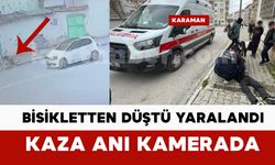 Bisikletten düşen çocuğun yaralandığı kaza kamerada