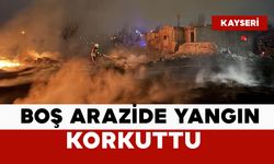 Boş arazide yangın korkuttu