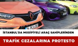 İstanbul’da Modifiyeli Araç Sahiplerinden Trafik Cezalarına Protesto