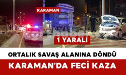 Karaman'da 2 araç kavşakta çarpıştı: 1 kişi yaralandı