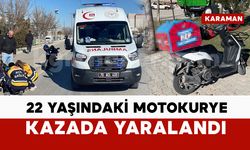 Kontrolden çıkan motosiklet devrildi: motokurye yaralı