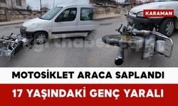 Motosiklet hafif ticari aracın tamponuna saplandı: 1 yaralı