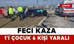 Otomobille hafif ticari araç çarpıştı: 1'i çocuk 6 yaralı