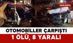 Otomobiller çarpıştı: 1 ölü, 8 yaralı