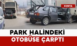Park halindeki otobüse çarptı: 1 yaralı