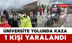 Yol vermek için duran otomobile motosiklet çarptı:1 yaralı