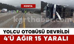 Yolcu otobüsü devrildi: 4'ü ağır 15 yaralı