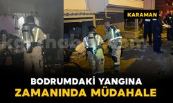 Bodrum katındaki prizden çıkan yangını itfaiye söndürdü