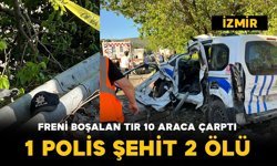 Freni boşalan tır 10 araca çarptı: 1 polis şehit 2 kişi öldü 5 kişi yaralandı
