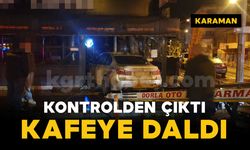 Karaman'da kontrolden çıkan otomobil kafeye daldı