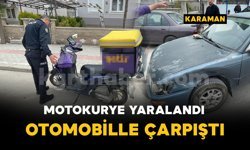 Karaman'da otomobille motokurye çarpıştı: 1 yaralı