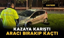 Kaza yapan sürücü otomobilini bırakıp kaçtı
