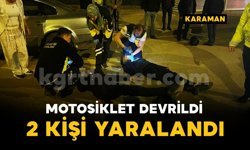 Kontrolden çıkan motosiklet devrildi: 2 yaralı
