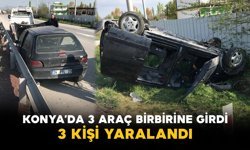 Konya’da 3 Araç Birbirine Girdi: 3 Kişi Yaralandı