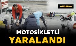 Korkutan kazada motosikletli yaralandı