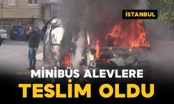 Minibüs alevlere teslim oldu